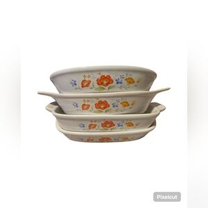 Cottonwood Vintage Northland Japan Floral Baking Set Of 4 Stamped!
